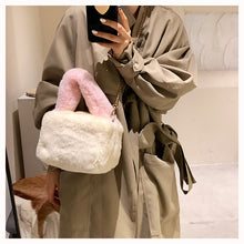 Load image into Gallery viewer, Women Plush Chain Crossbody Shopper Bag Ladies Tote Shoulder Bag 22428