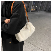 Load image into Gallery viewer, Faux Fur Shoulder Bag Fuzzy Tote Bag Furry Handbag for Women 22429