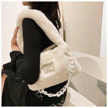 Load image into Gallery viewer, Fluffy Shoulder Bag for Women Plush Tote  Underarm Bag Soft Furry Purse 22431