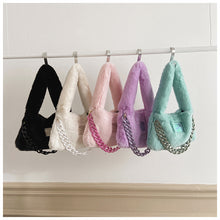 Load image into Gallery viewer, Fluffy Shoulder Bag for Women Plush Tote  Underarm Bag Soft Furry Purse 22431