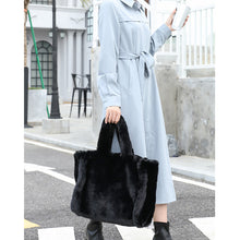 Load image into Gallery viewer, Large Fluffy Tote Bag for Women Plush Handbag Furry Hobo Bag 22438