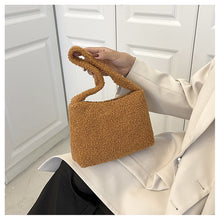 Load image into Gallery viewer, Women Girls Fashion Handbag Soft Plush Faux Fur Underarm bag 22442