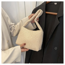 Load image into Gallery viewer, Women Girls Fashion Handbag Soft Plush Faux Fur Underarm bag 22442
