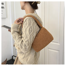 Load image into Gallery viewer, Women Girls Fashion Handbag Soft Plush Faux Fur Underarm bag 22442
