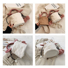 Load image into Gallery viewer, Plush Cylinder Bucket Bag Women Vogue Handbag  Shoulder Bag 22444
