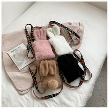 Load image into Gallery viewer, Women Cute plush phone bag small Crossbody backpack shoulder Bag 22448