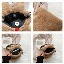 Load image into Gallery viewer, Women Cute plush phone bag small Crossbody backpack shoulder Bag 22448