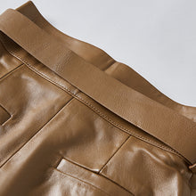 Load image into Gallery viewer, FUR STORY Sheepskin Pleated Shorts Women's High Waist with Pocket 22L03