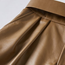 Load image into Gallery viewer, FUR STORY Sheepskin Pleated Shorts Women's High Waist with Pocket 22L03