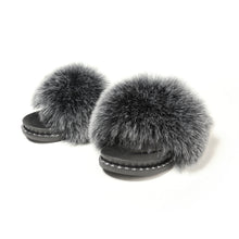 Load image into Gallery viewer, FS19S10 Faux Fur Slides Furry Slipper Sandals (Rivet)