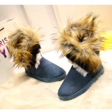 Load image into Gallery viewer, Women's Furry Fluffy Snow Boots Faux Fur Boots Winter Warm Mid Calf Boots 22S33