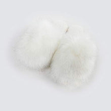 Load image into Gallery viewer, Fur Story Women's Faux Fur Slippers Memory Foam Cozy House Slipper Shoes Soft Flat Slide Sandals Indoor Outdoor(White Closed Toe-M)