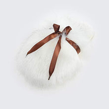 Load image into Gallery viewer, Fur Story Women's Faux Fur Slippers Memory Foam Cozy House Slipper Shoes Soft Flat Slide Sandals Indoor Outdoor(White Closed Toe-M)