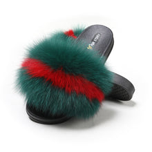 Load image into Gallery viewer, Fluffy Slides Furry Slipper Sandals (Flat-Multicolour)