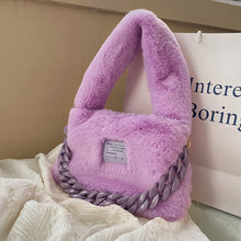 Load image into Gallery viewer, Fluffy Shoulder Bag for Women Plush Tote  Underarm Bag Soft Furry Purse 22431