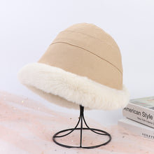 Load image into Gallery viewer, Women's plush bucket hat Mongolian hat in winter 22624