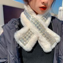 Load image into Gallery viewer, Women’s Winter Fake Faux Fur Loophole Scarf Rectangle Furry Wrap Warm Soft Cozy 22523
