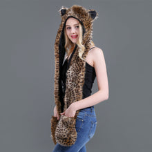 Load image into Gallery viewer, Simplicity 3-in-1 Multi-Functional Animal Hat, Scarf, & Mitten Combo 22614