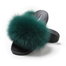 Load image into Gallery viewer, Fur Story FS20S01 Women's Fox Fur Slides Furry Slides for Outdoor Fluffy Sandals Open Toe Fur Slippers