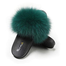 Load image into Gallery viewer, Fur Story Ladies Fox Fur Outdoor Fluffy Slippers
