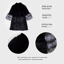 Load image into Gallery viewer, Women's Genuine Rabbit Fur Coat with Fox Fur Cuffs Warm Winter Coat