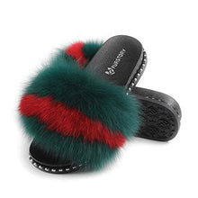 Load image into Gallery viewer, Fur Story FS19S03 Women's Fur Slides Furry Fur Slippers for Summer Furry Slide Sandals