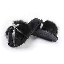 Load image into Gallery viewer, Fur Story FS20S09 Women's Faux Fur Slippers Memory Foam Cozy House Slipper Shoes Soft Flat Slide Sandals Indoor Outdoor