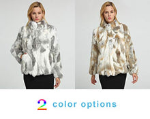 Load image into Gallery viewer, fur story Women's Genuine Rabbit Fur Coat for Winter Thick Warm Fur Jacket