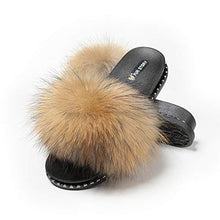 Load image into Gallery viewer, Fur Story FS19S03 Women's Fur Slides Furry Fur Slippers for Summer Furry Slide Sandals