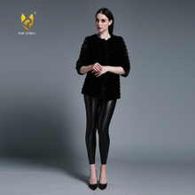Load image into Gallery viewer, Women's Natural Mink Fur Coat Women Half Sleeve Stripes 13087