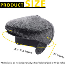 Load image into Gallery viewer, FUR STORY Faux Fur Men Hat Fuzzy Newsboy Cap Gatsby with Earflaps Flat Hat Winter Scally Ivy Cabbie Hats for Men 21620