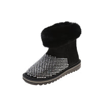 Load image into Gallery viewer, Winter Rhinestone Suede Plush Fur Warm Snow Boots For Women 22S26