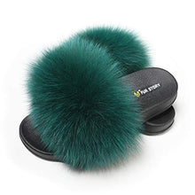 Load image into Gallery viewer, Fur Story Ladies Fox Fur Outdoor Fluffy Slippers