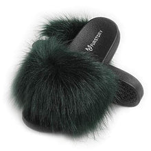 Load image into Gallery viewer, Fur Story FS19S05A Women's Faux Fur Slides for Outdoor Furry Slide Sandals Fur Slippers