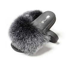 Load image into Gallery viewer, Fur Story FS19S05 Women's Faux Fur Slides for Outdoor Furry Slide Sandals Fur Slippers