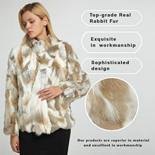 Load image into Gallery viewer, fur story Women's Genuine Rabbit Fur Coat for Winter Thick Warm Fur Jacket