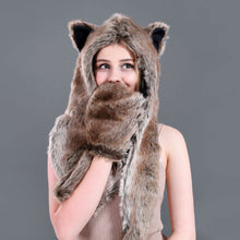 Load image into Gallery viewer, Simplicity 3-in-1 Multi-Functional Animal Hat, Scarf, & Mitten Combo 22614