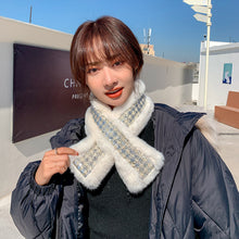 Load image into Gallery viewer, Women’s Winter Fake Faux Fur Loophole Scarf Rectangle Furry Wrap Warm Soft Cozy 22523