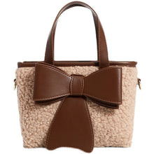 Load image into Gallery viewer, Winter Plush Fashion Bow Handbag Faux Fur Crossbody Bags 22422