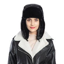 Load image into Gallery viewer, Women's Fur Trapper Hat with Sheepskin Earflap Warm in winter 22616
