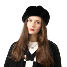 Load image into Gallery viewer, Faux Fur Furry Beret Hats Fluffy Fuzzy Warm French Beret for Women 22619