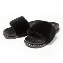 Load image into Gallery viewer, Furry Slides Sandals (Rivet)