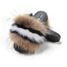 Load image into Gallery viewer, Fluffy Slides Furry Slipper Sandals (Flat-Multicolour)