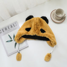 Load image into Gallery viewer, Winter Trapper Caps Cute Panda Bear Bobble Hats Plush Animal Helmet Cap 22629