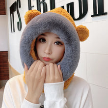 Load image into Gallery viewer, Winter acrylic fibres Hood Ski Mask for Women Thermal Face Cover Hat 22632