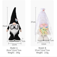 Load image into Gallery viewer, Wedding Gnome Decoration 2 Pcs Bride & Bridegroom Couples Plush Dwarf Elf 22B65