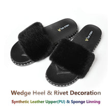 Load image into Gallery viewer, Furry Slides Sandals (Rivet)