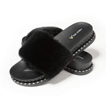 Load image into Gallery viewer, Furry Slides Sandals (Rivet)