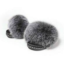 Load image into Gallery viewer, FS19S03 Fluffy Slides Furry Slipper Sandal (Rivet-Solid Color)