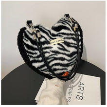 Load image into Gallery viewer, Heart Shaped Handbag Women's Faux Fur Cross-Body Bag Shoulder Bag 22412